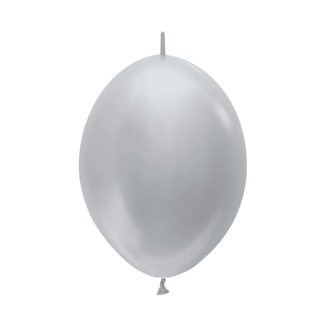 GLOBO LATEX LINK-O-LOON® SATIN PLATA