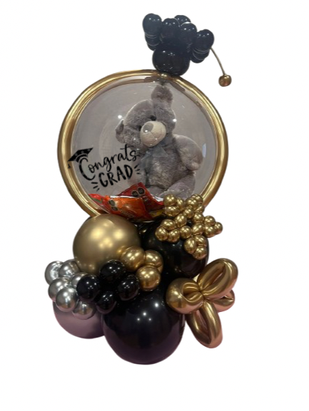 Bouquet Graduación con Oso de Peluche y Dulces