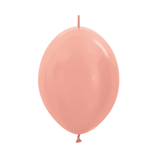 GLOBO LATEX LINK-O-LOON® METAL DORADO ROSA